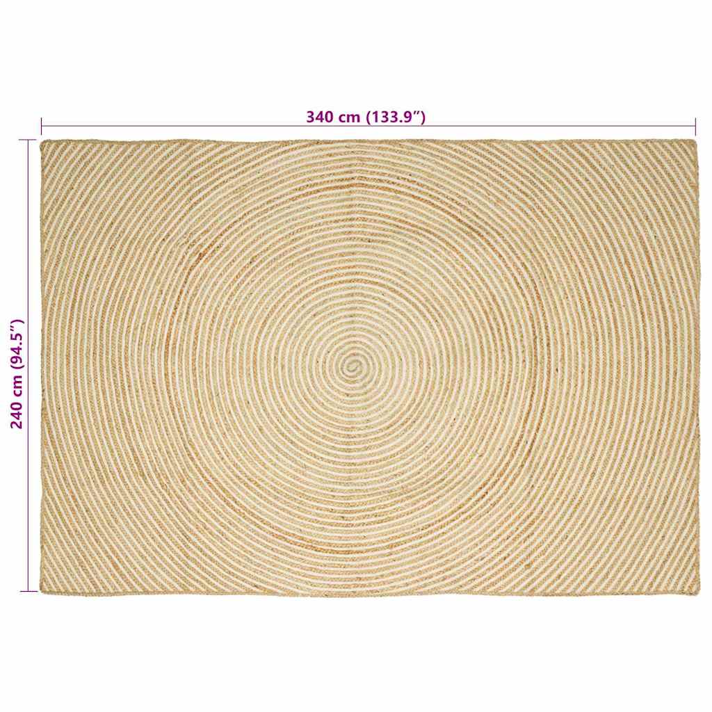 Area Rug White 240 x 340 cm Jute