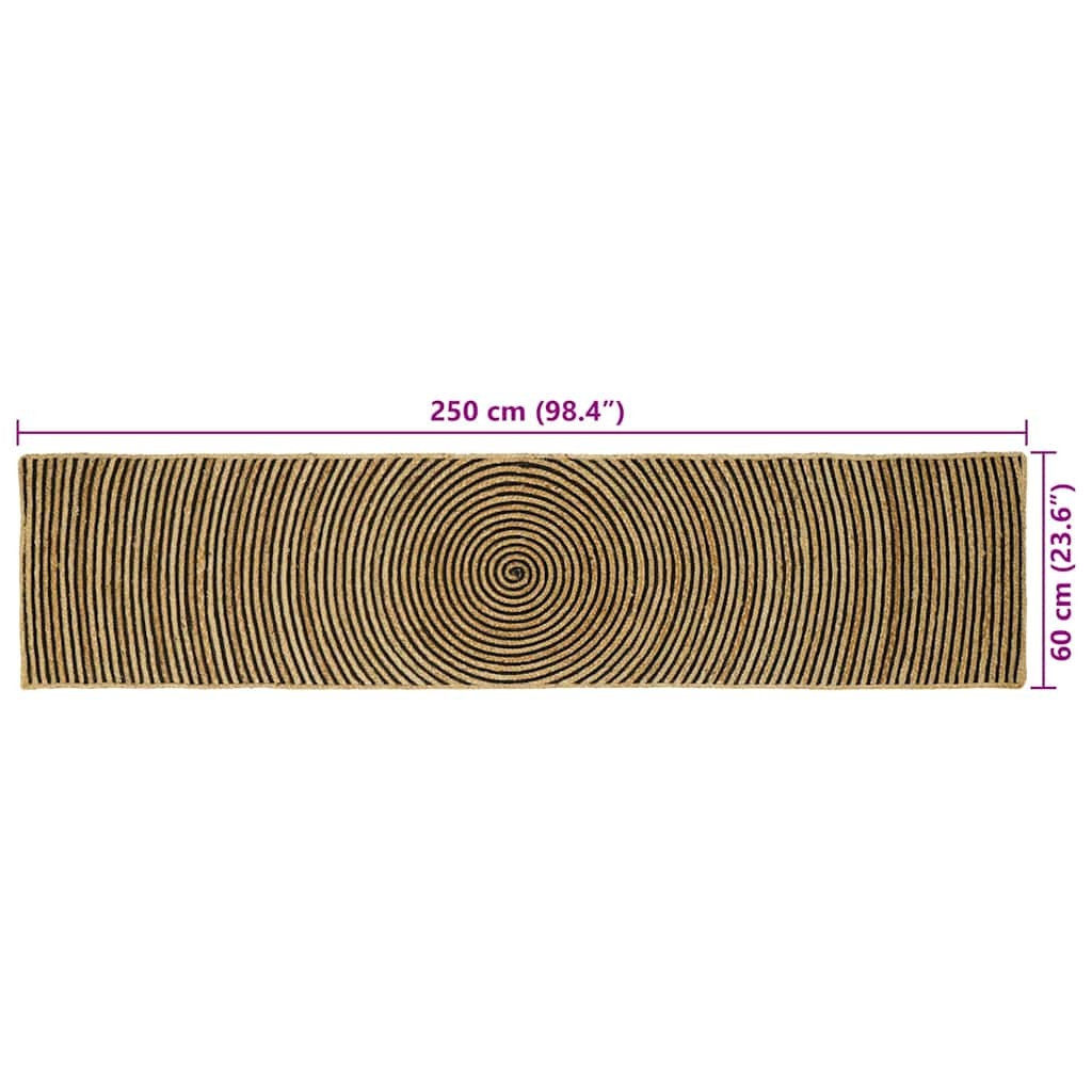 Area Rugs Black 60 x 250 cm Jute