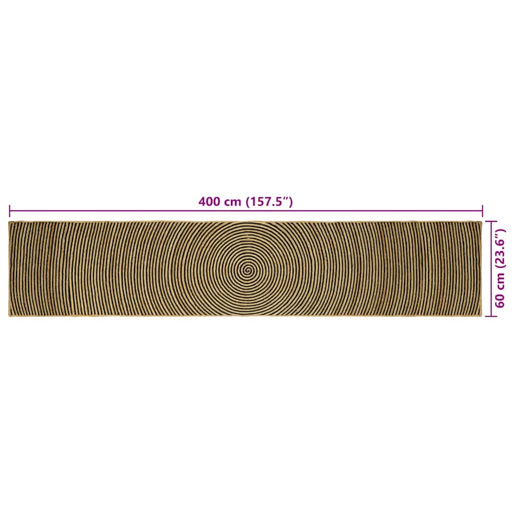 Area Rug Black 60 x 400 cm Jute