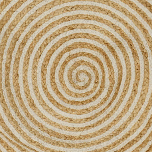 Area Rug White Ø 240 cm Jute