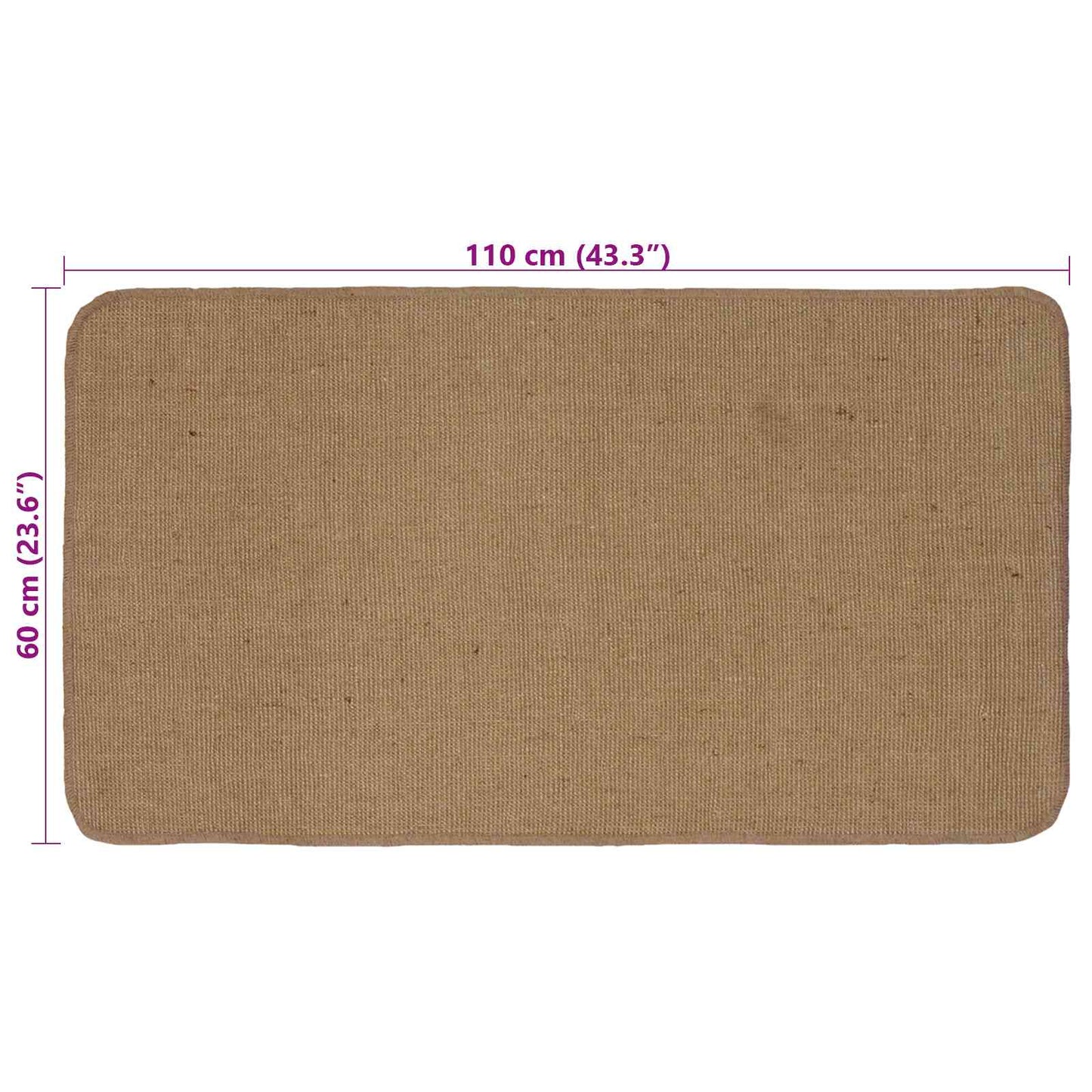 Area Rug Light Brown 60 x 110 cm Jute