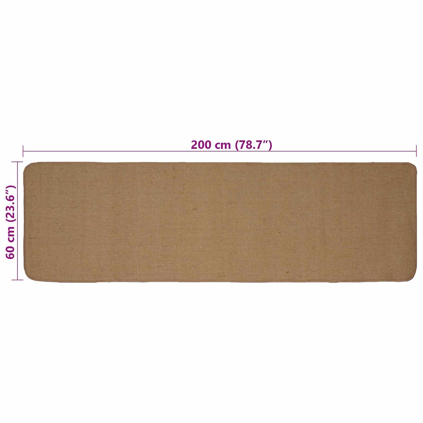 Area Rug Light Brown 60 x 200 cm Jute