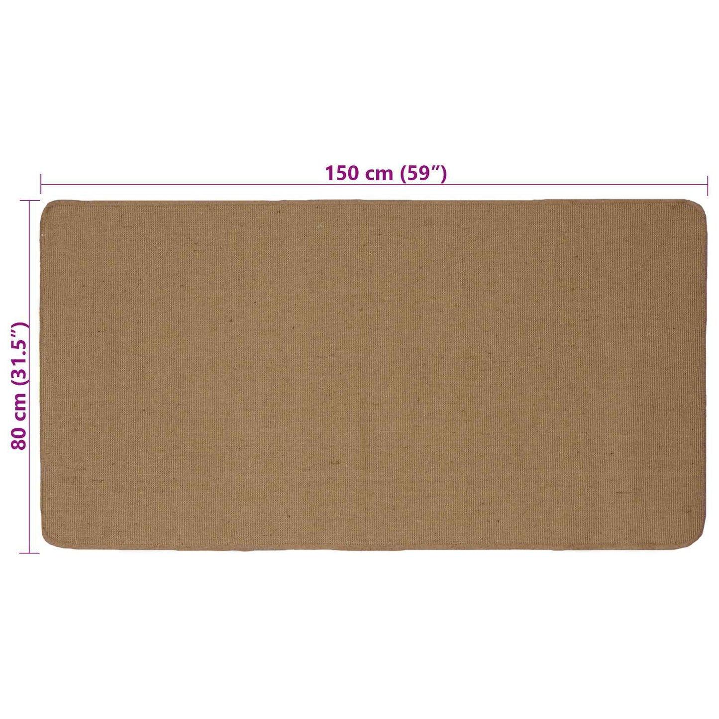Area Rug Light Brown 80 x 150 cm Jute