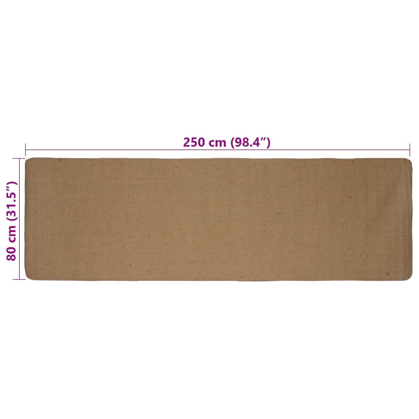 Area Rug Light Brown 80 x 250 cm Jute