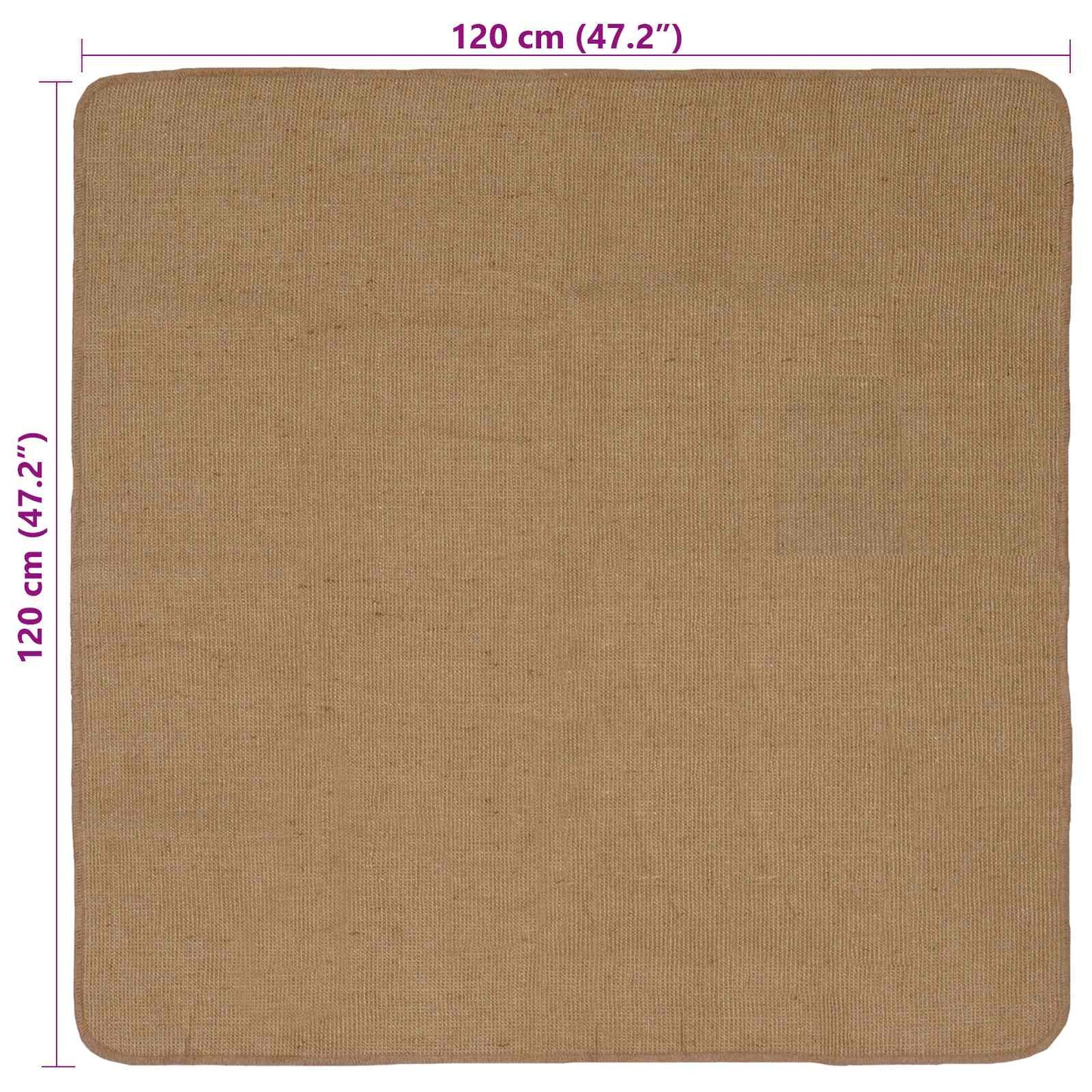 Area Rug Light Brown 120 x 120 cm Jute