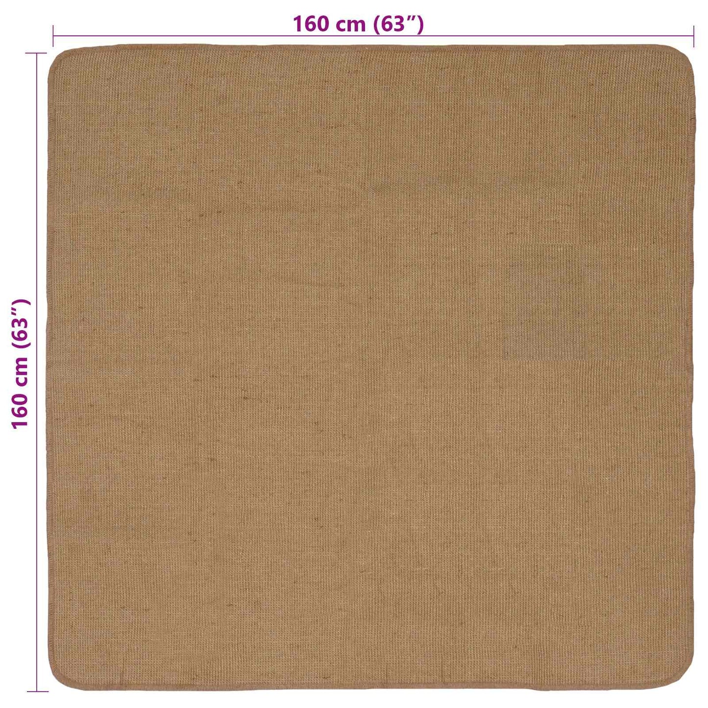 Area Rug Light Brown 160 x 160 cm Jute