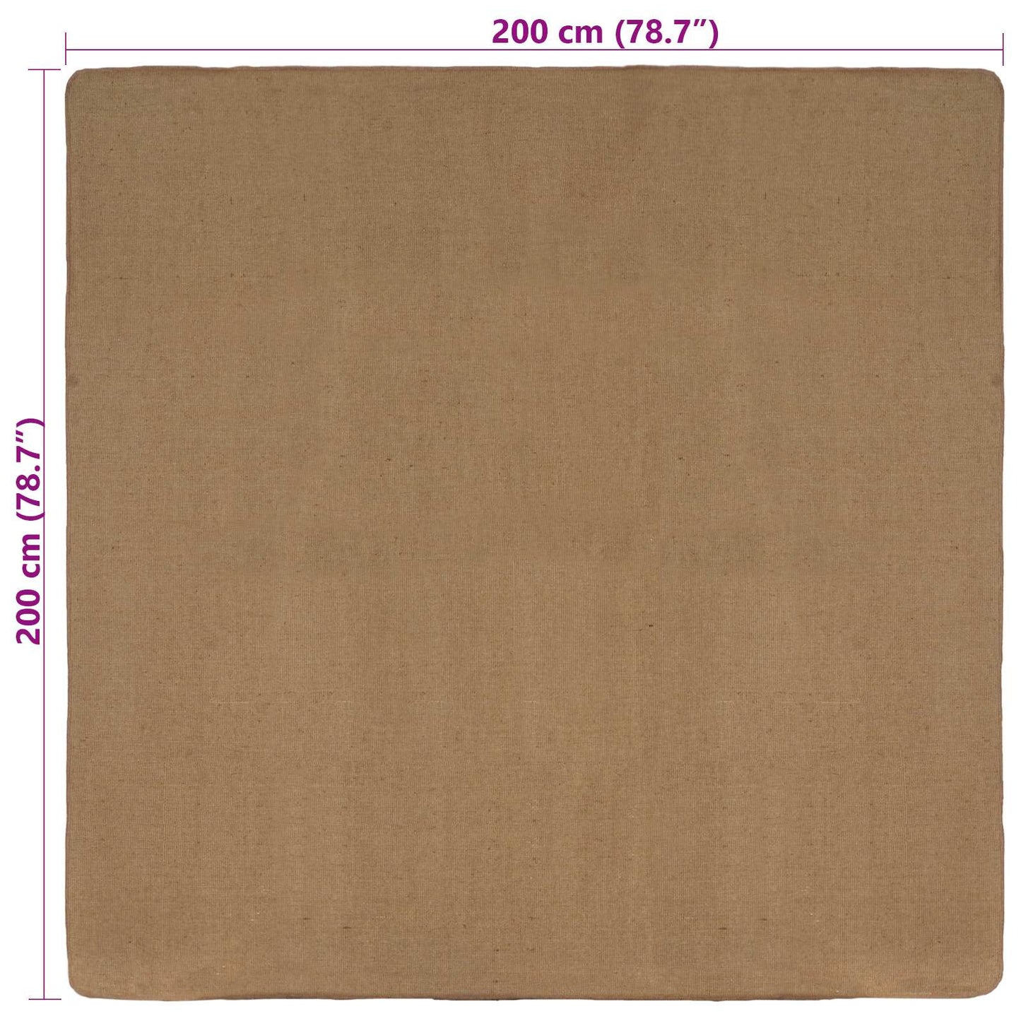 Area Rug Light Brown 200 x 200 cm Jute