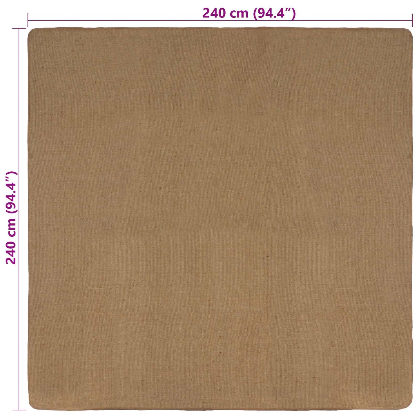 Area Rug Light Brown 240 x 240 cm Jute