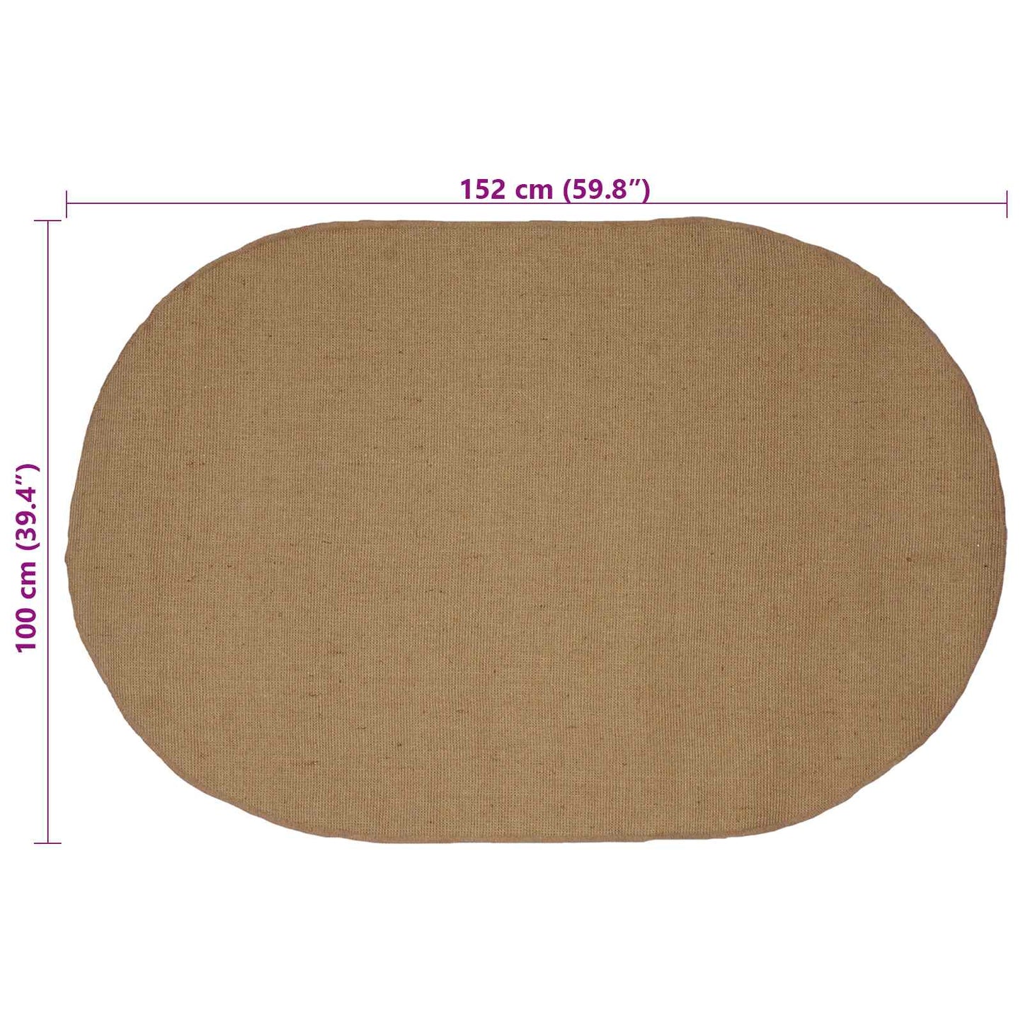 Area Rug Natural 100 x 152 cm Jute