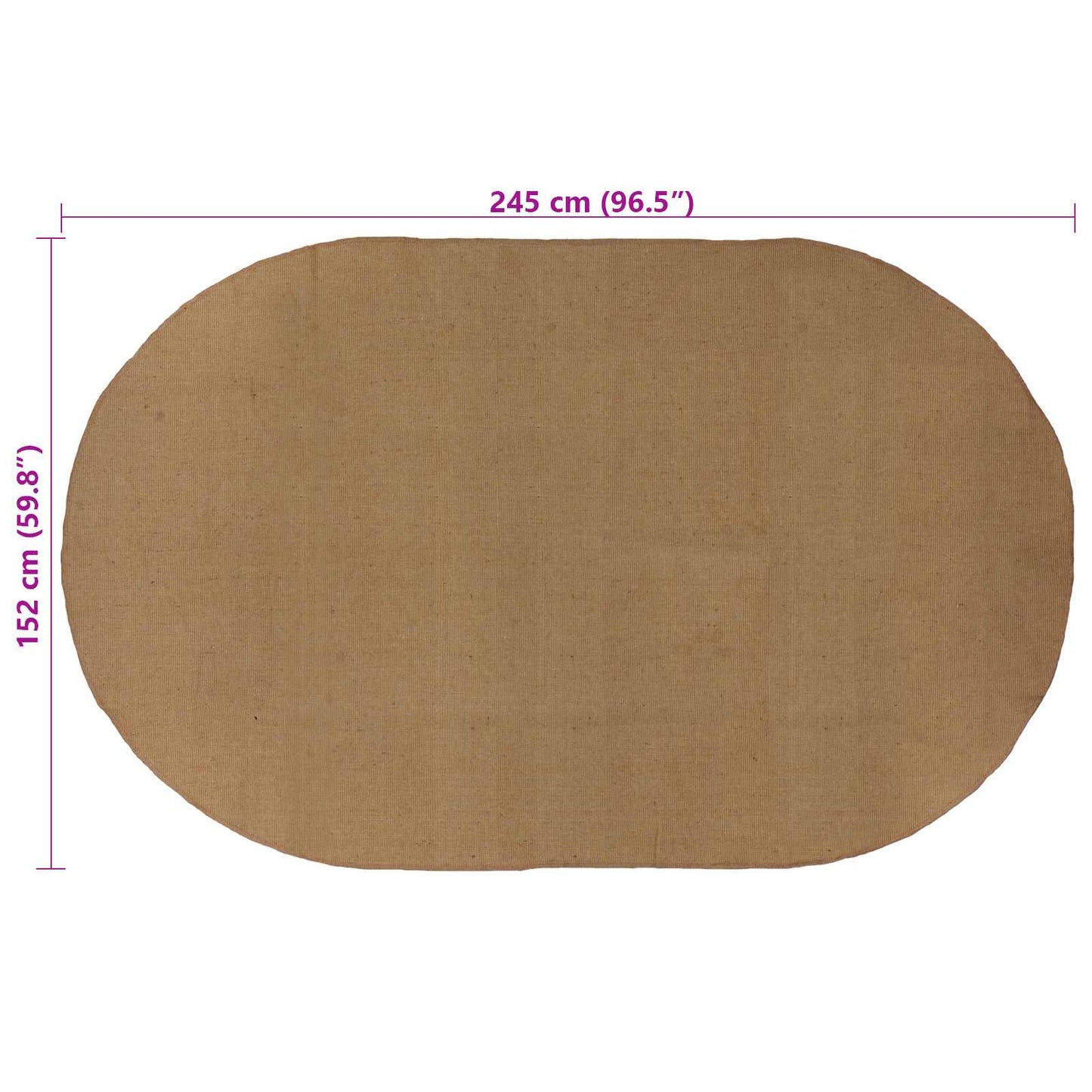 Area Rug Natural 152 x 245 cm Jute