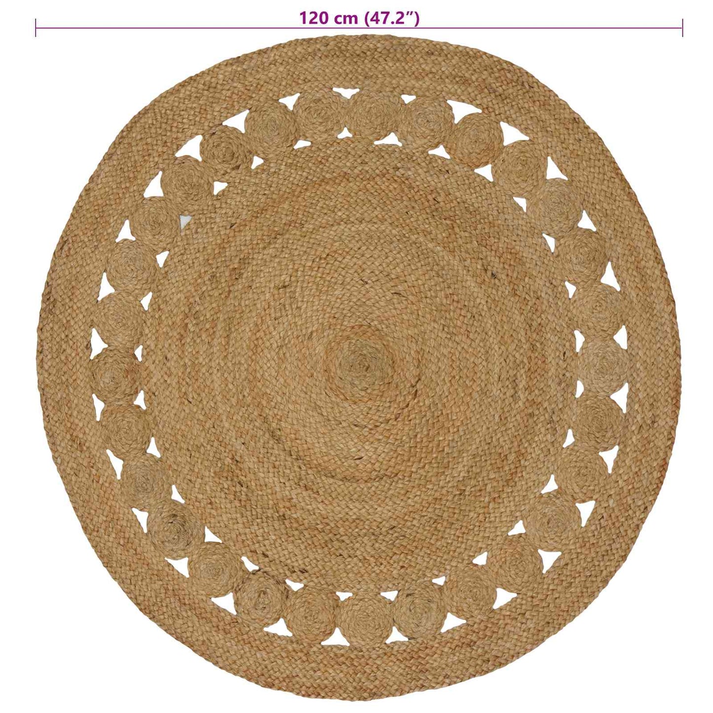 Area Rugs Natural Ø 120 cm Jute