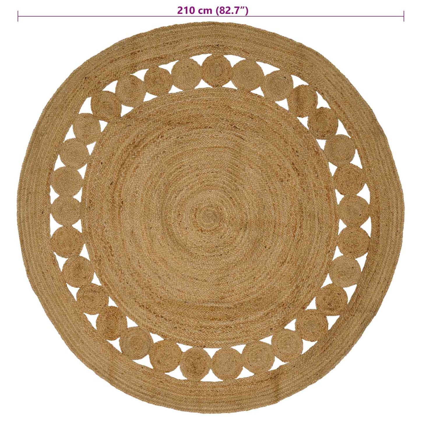 Area Rugs Natural Ø 210 cm Jute
