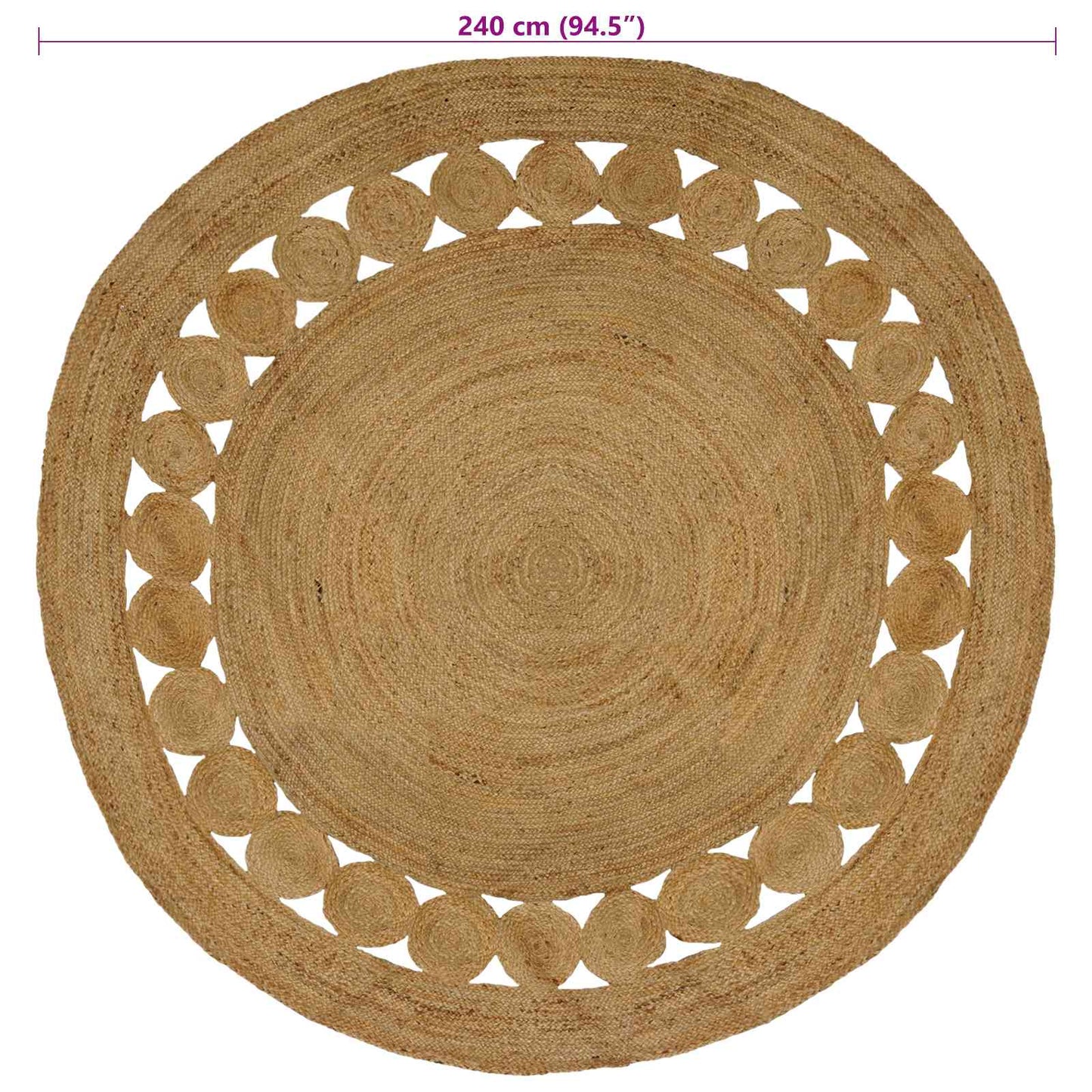 Area Rugs Natural Ø 240 cm Jute