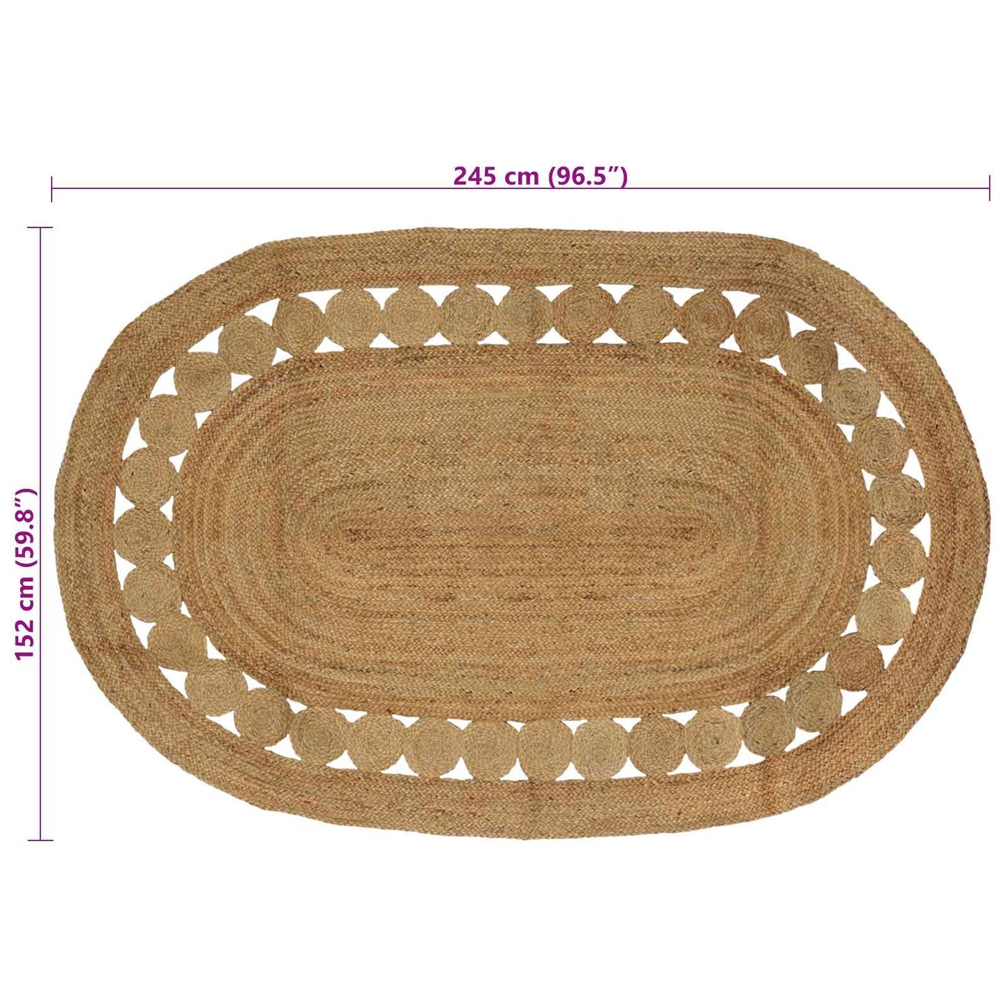 Area Rug Natural 152 x 245 cm Jute