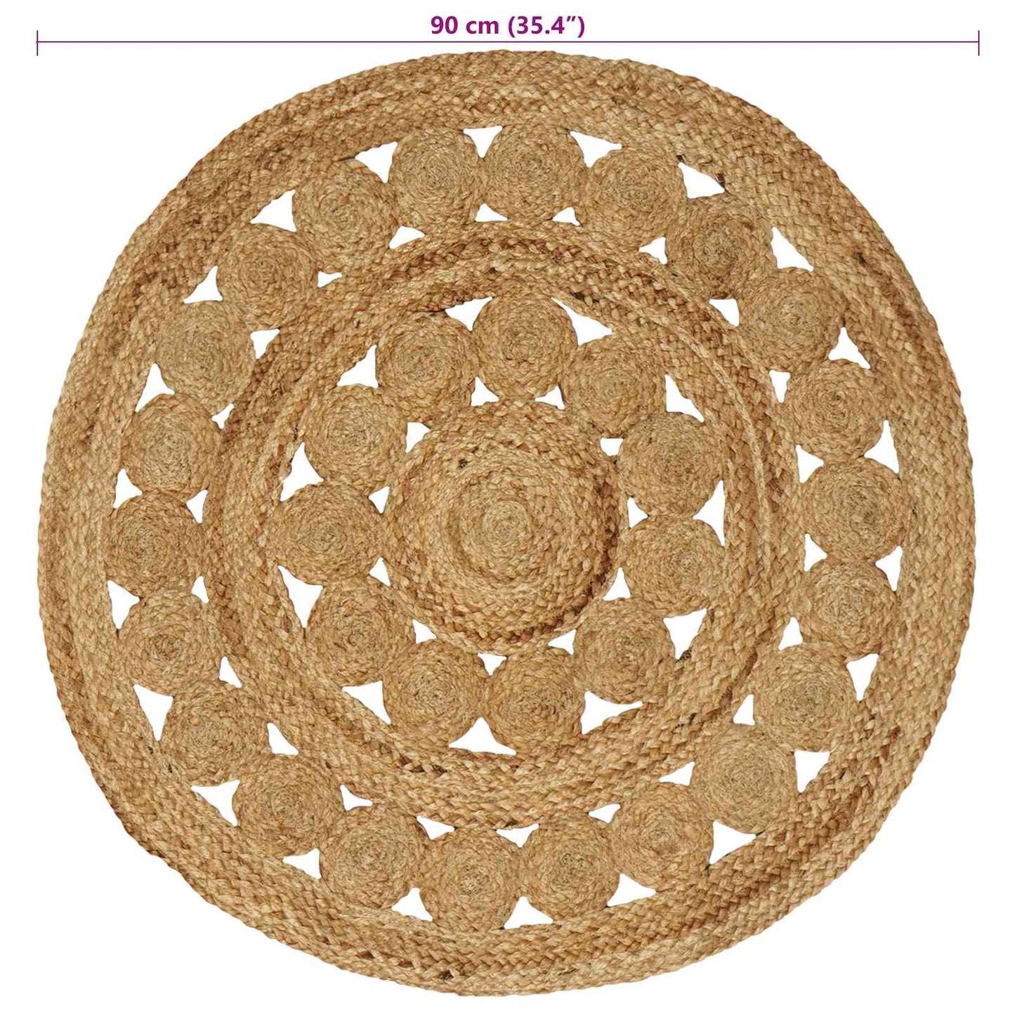 Area Rugs Natural Ø 90 cm Jute
