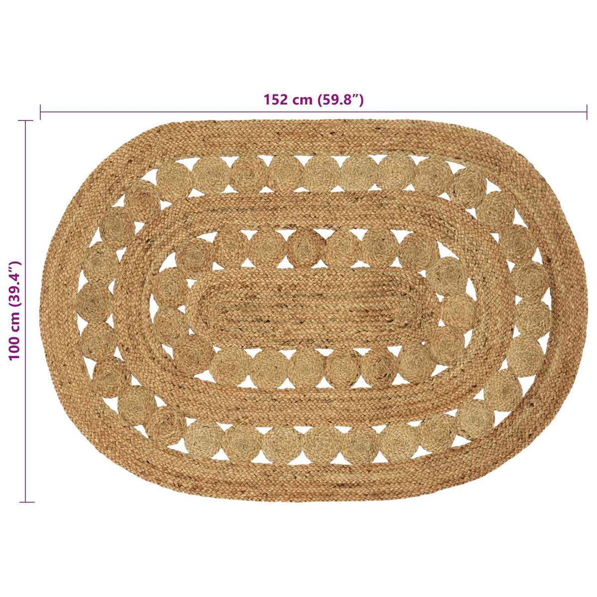 Area Rug Natural 100 x 152 cm Jute