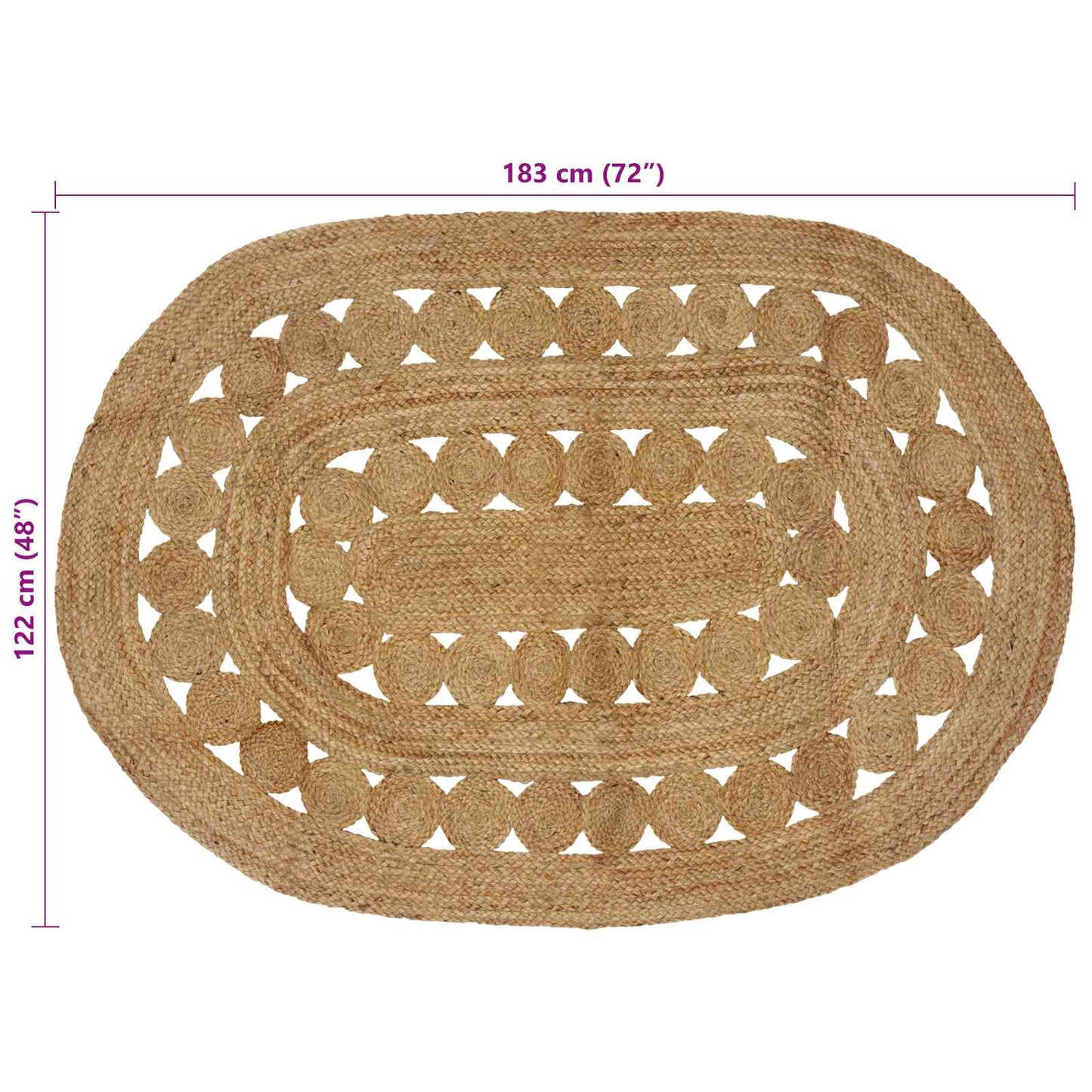 Area Rug Natural 122 x 183 cm Jute