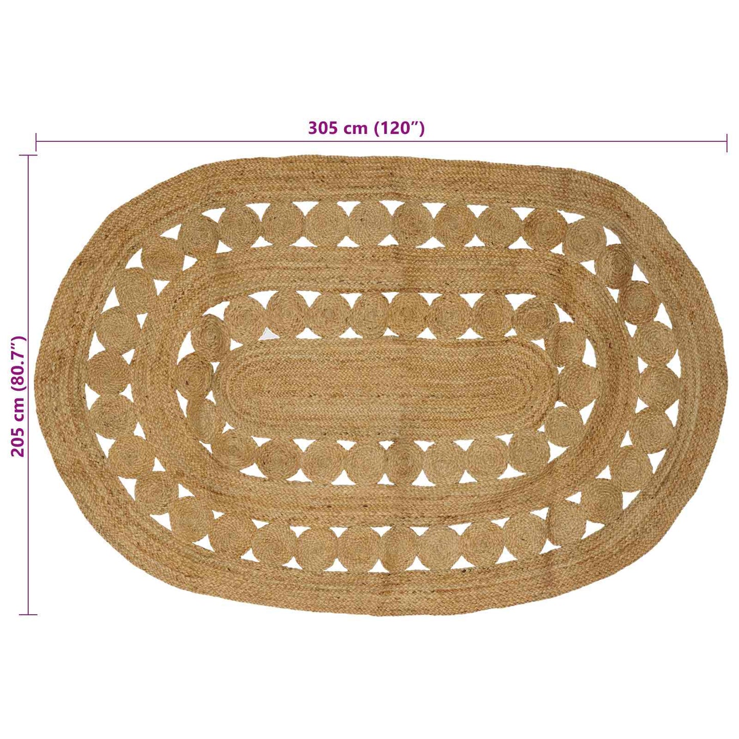 Area Rug Natural 205 x 305 cm Jute