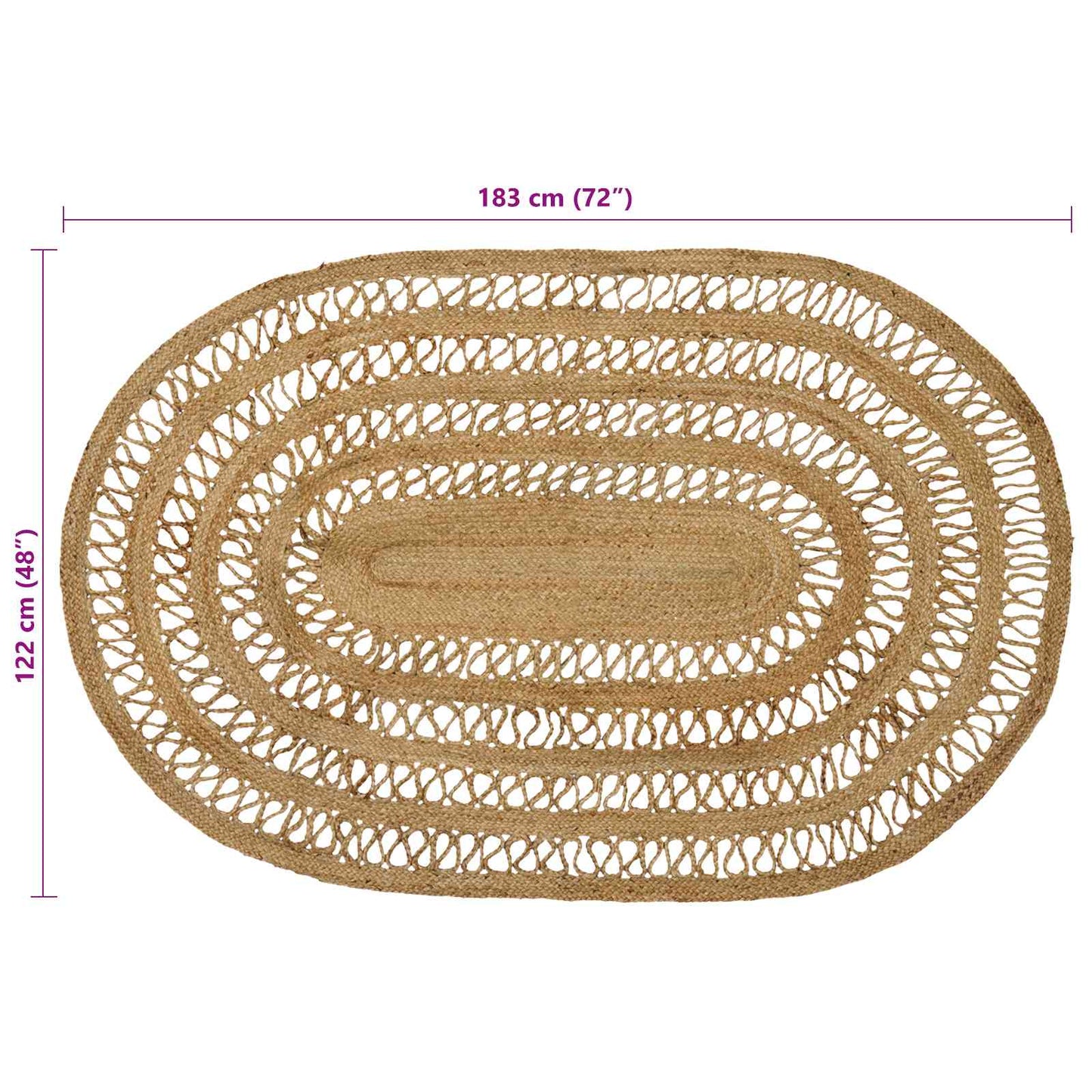 Area Rug Natural 122 x 183 cm Jute