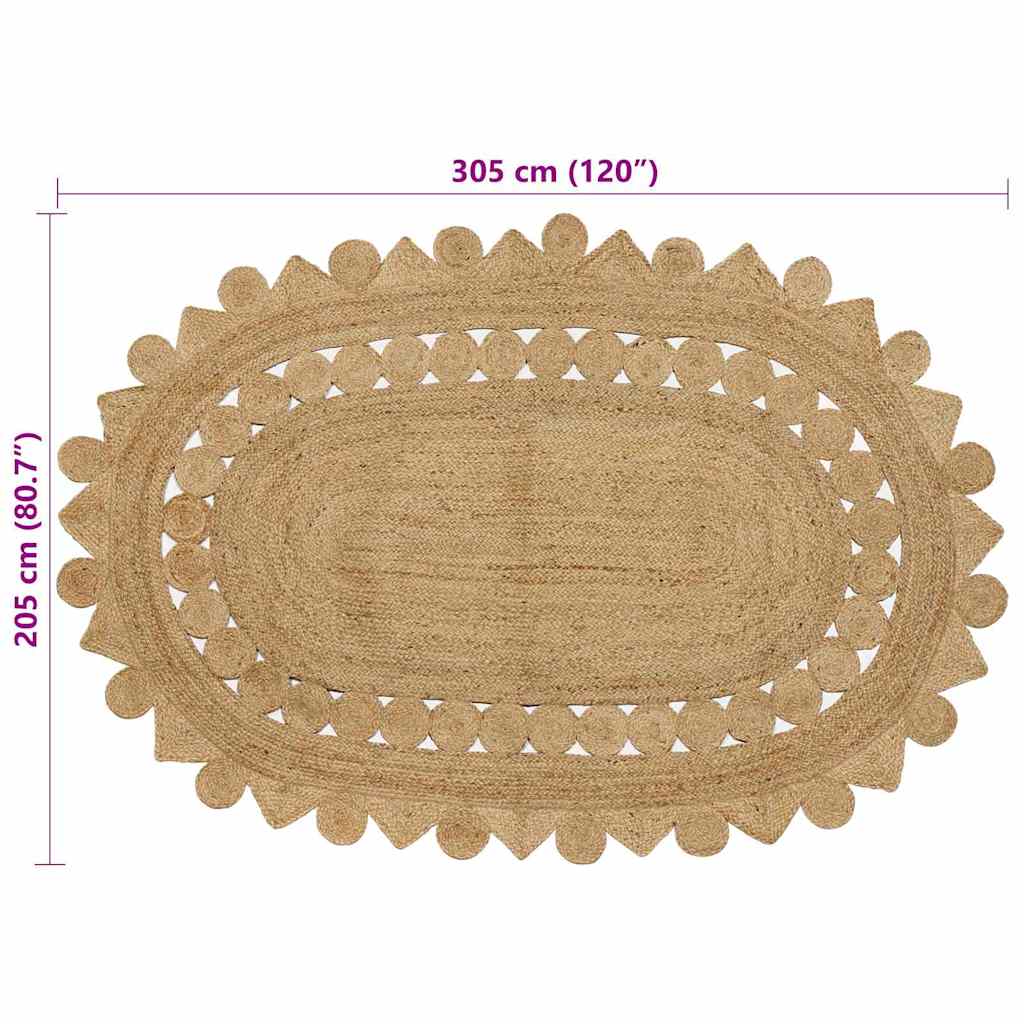 Area Rug Natural 205 x 305 cm Jute