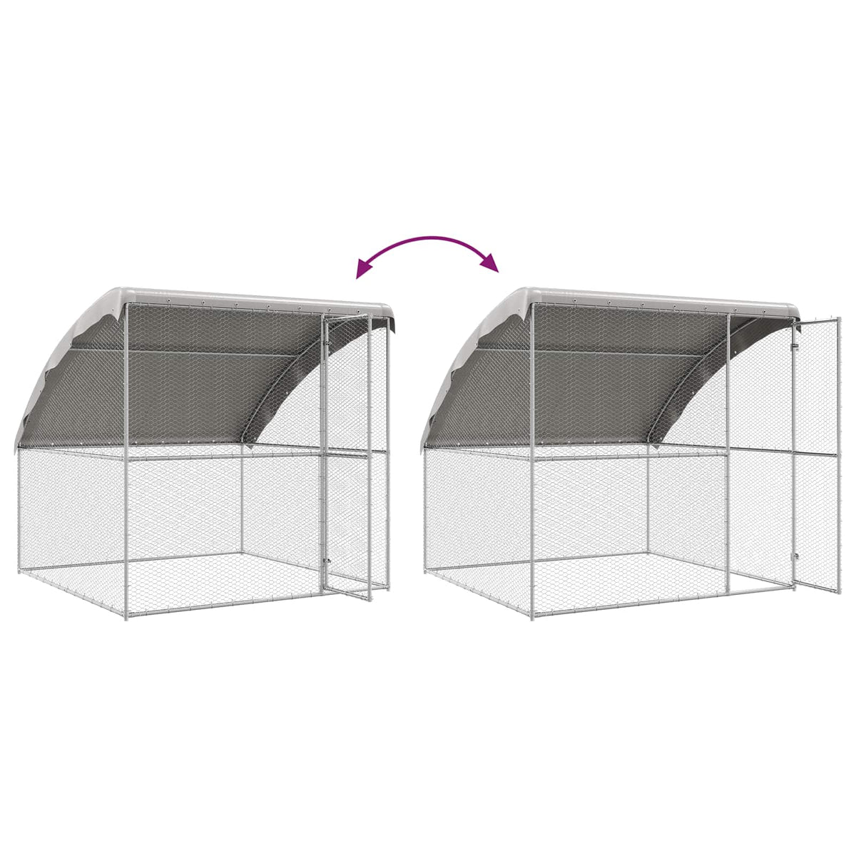 Chicken Cage 3 pcs Silver 600 x 200 x 200 cm Steel and PE