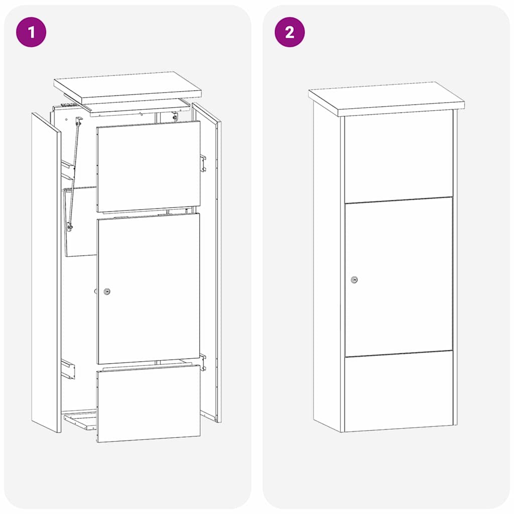 Parcel Drop Box Black 44.5 x 29 x 110.5 cm Galvanised Steel