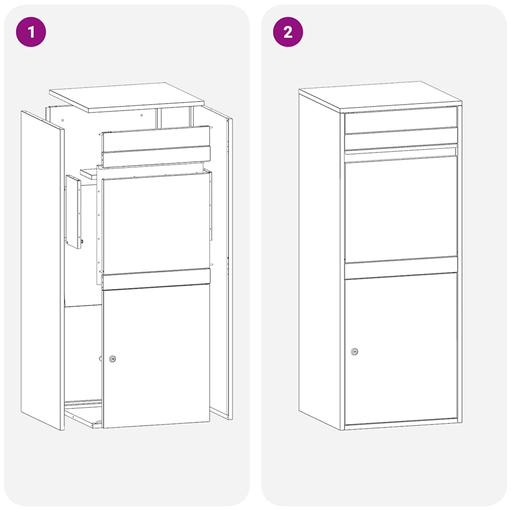 Parcel Drop Box Silver 41 x 38 x 103 cm Stainless Steel