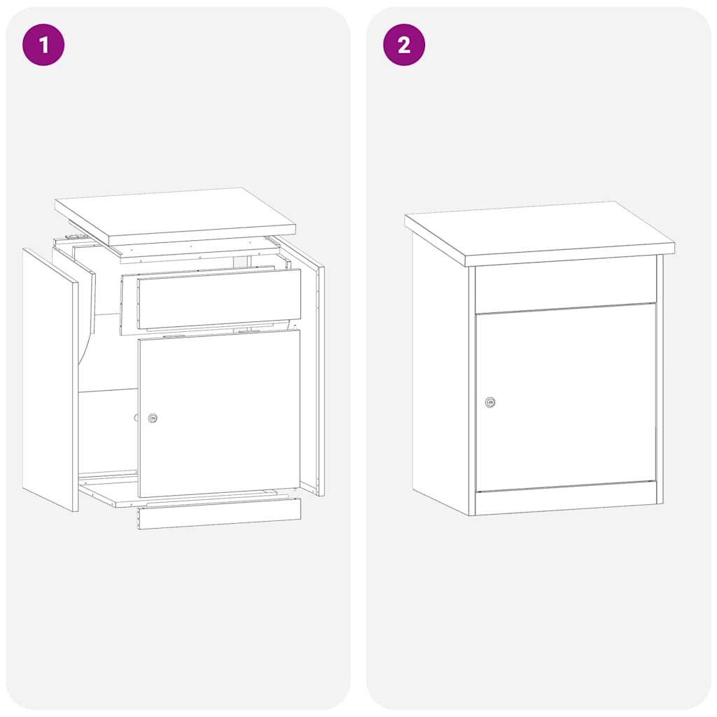 Parcel Drop Box Black 47.5 x 38 x 59 cm Galvanised Steel
