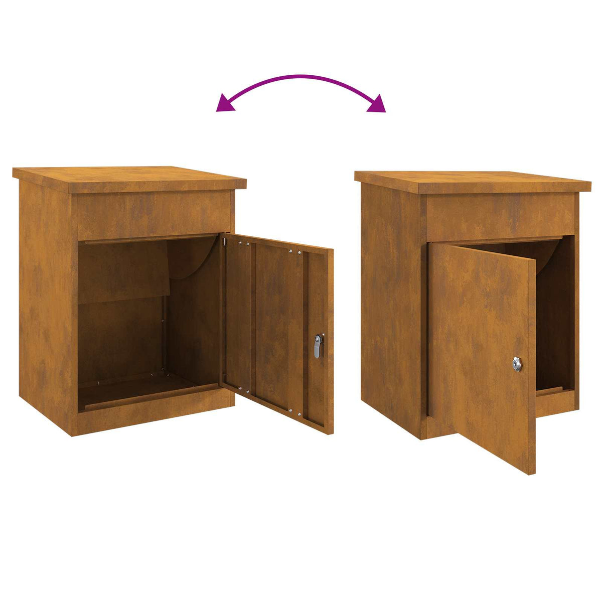 Parcel Drop Box Rusty 18.70 x 14.96 x 23.23 in Weathering Steel