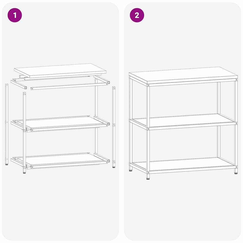Kitchen Storage Shelf with Shelf with Storage Anthracite Steel