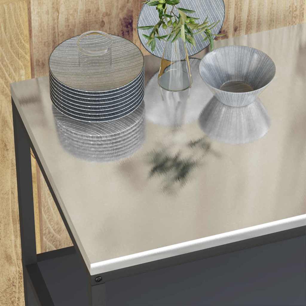 Kitchen Storage Shelf with Shelf with Storage Anthracite Steel