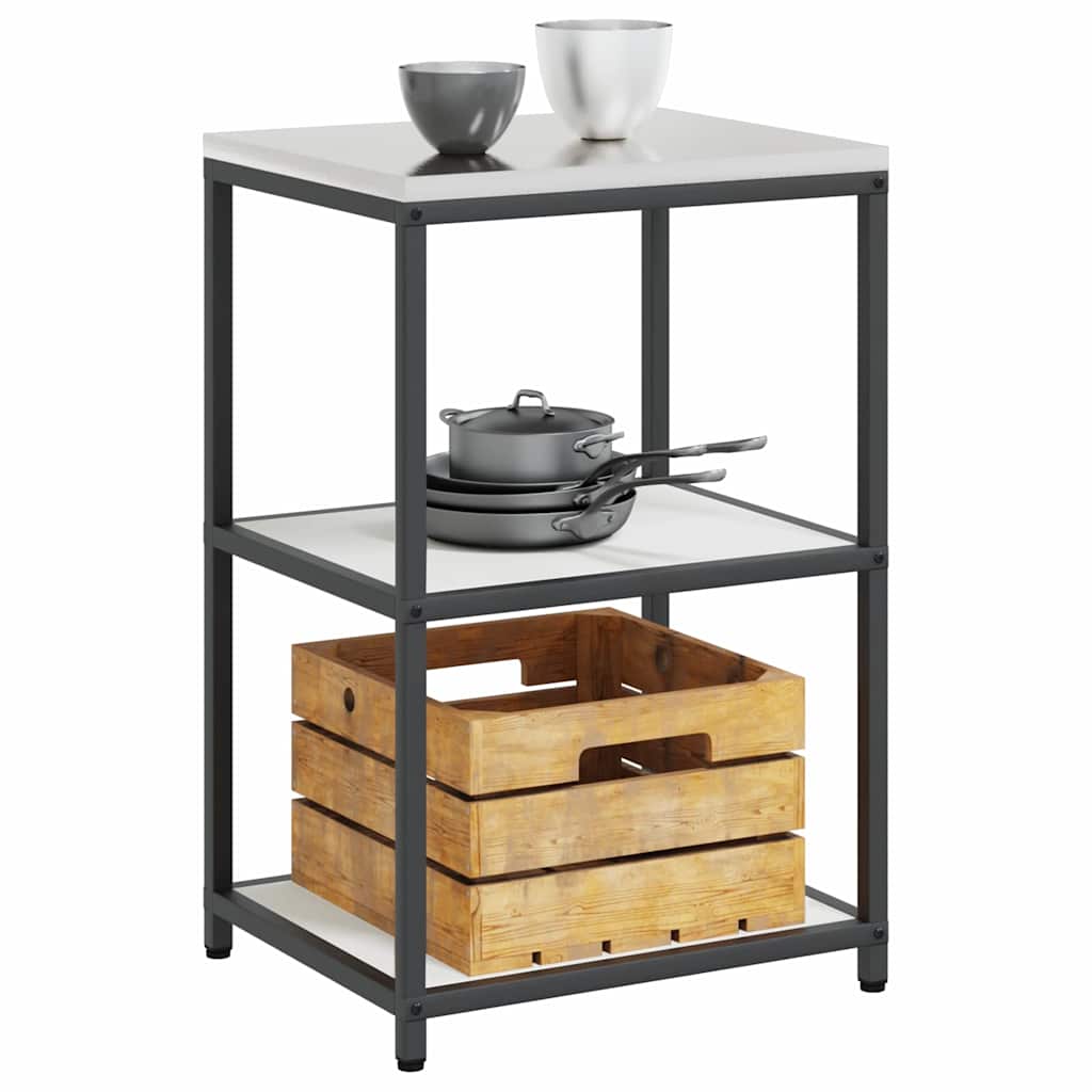 Kitchen Storage Shelf with Shelf with Storage White Steel