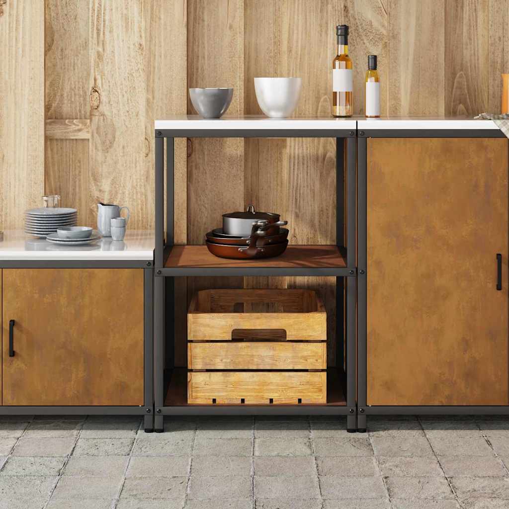Kitchen Storage Shelf with Shelf Rusty Weathering steel