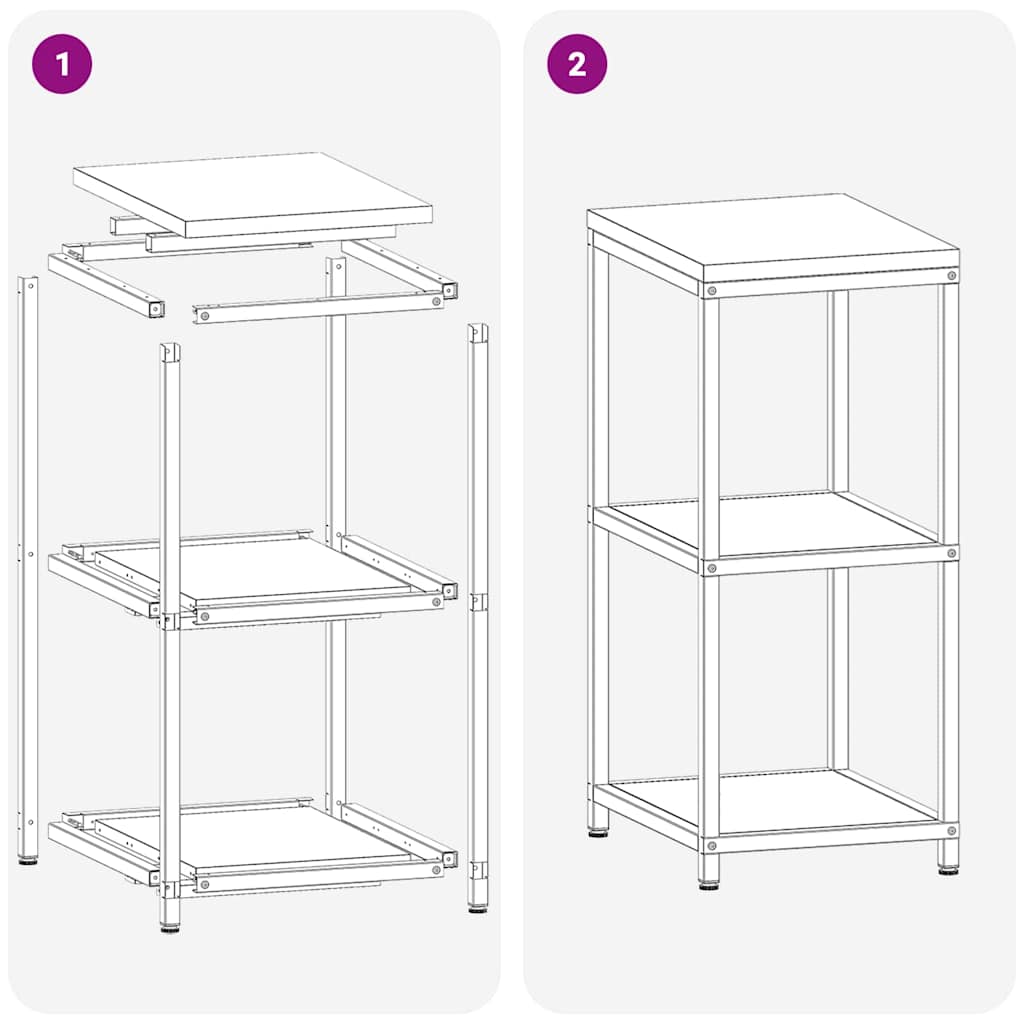 Kitchen Storage Shelf with Shelf with Storage Anthracite Steel