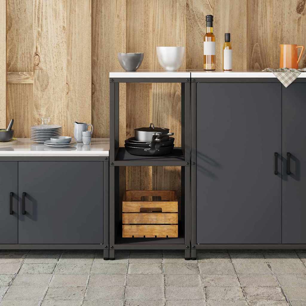 Kitchen Storage Shelf with Shelf with Storage Anthracite Steel