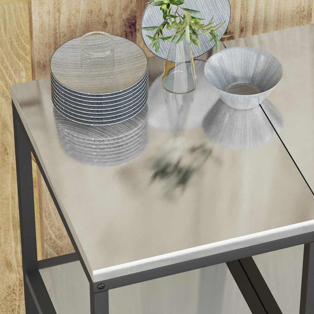 Kitchen Storage Shelf with Shelf Silver Galvanised steel