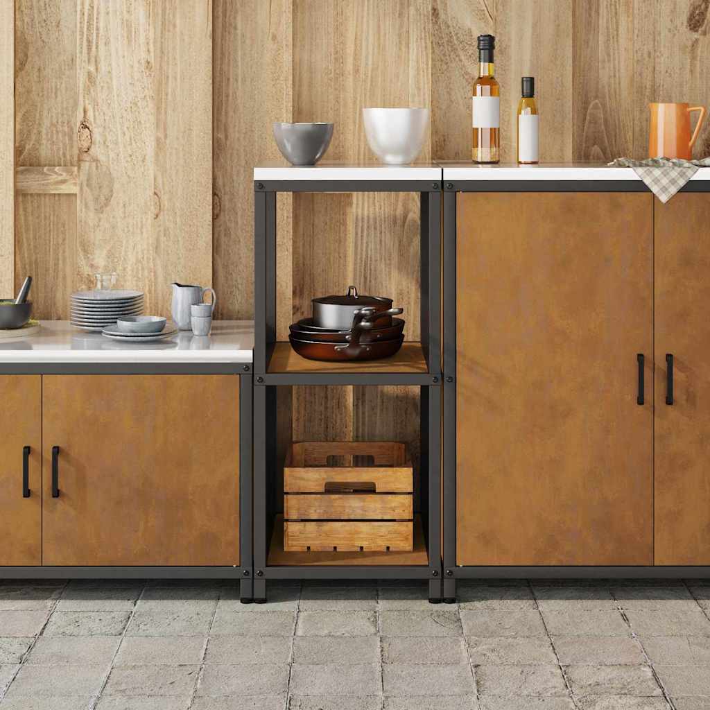 Kitchen Storage Shelf with Shelf Rusty Weathering steel