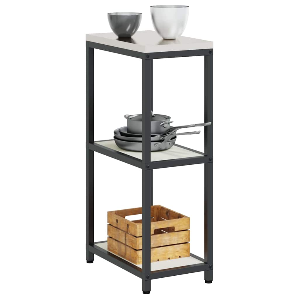 Kitchen Storage Shelf with Shelf with Storage White Steel