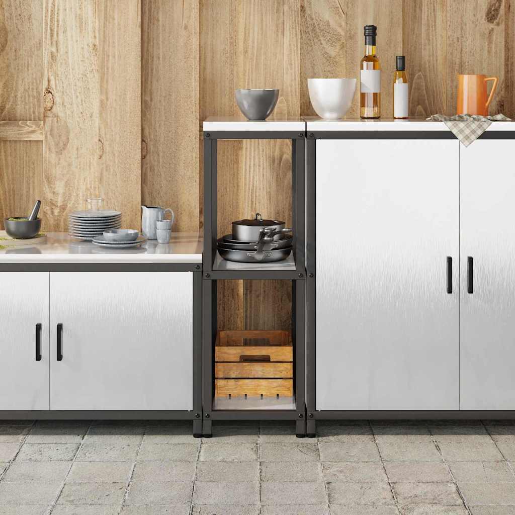 Kitchen Storage Shelf with Shelf Silver Stainless steel
