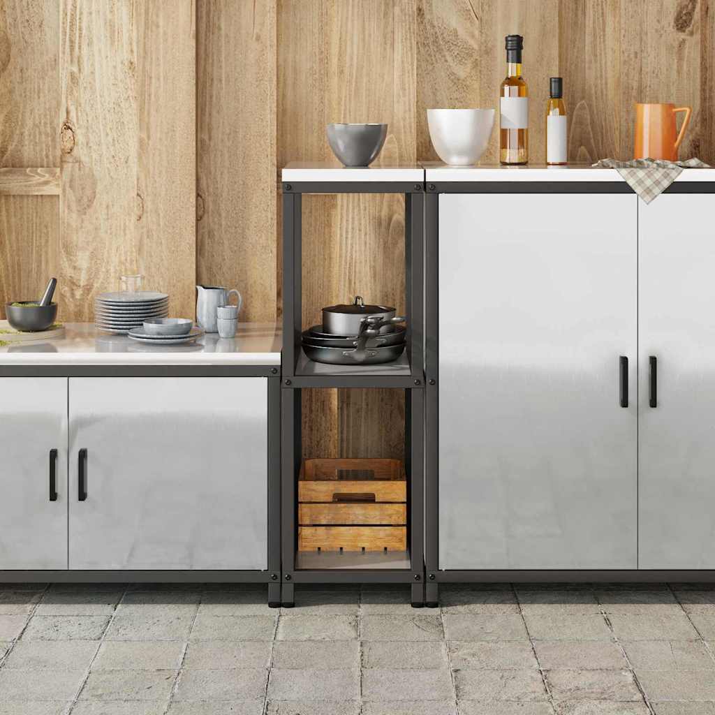 Kitchen Storage Shelf with Shelf Silver Galvanised steel