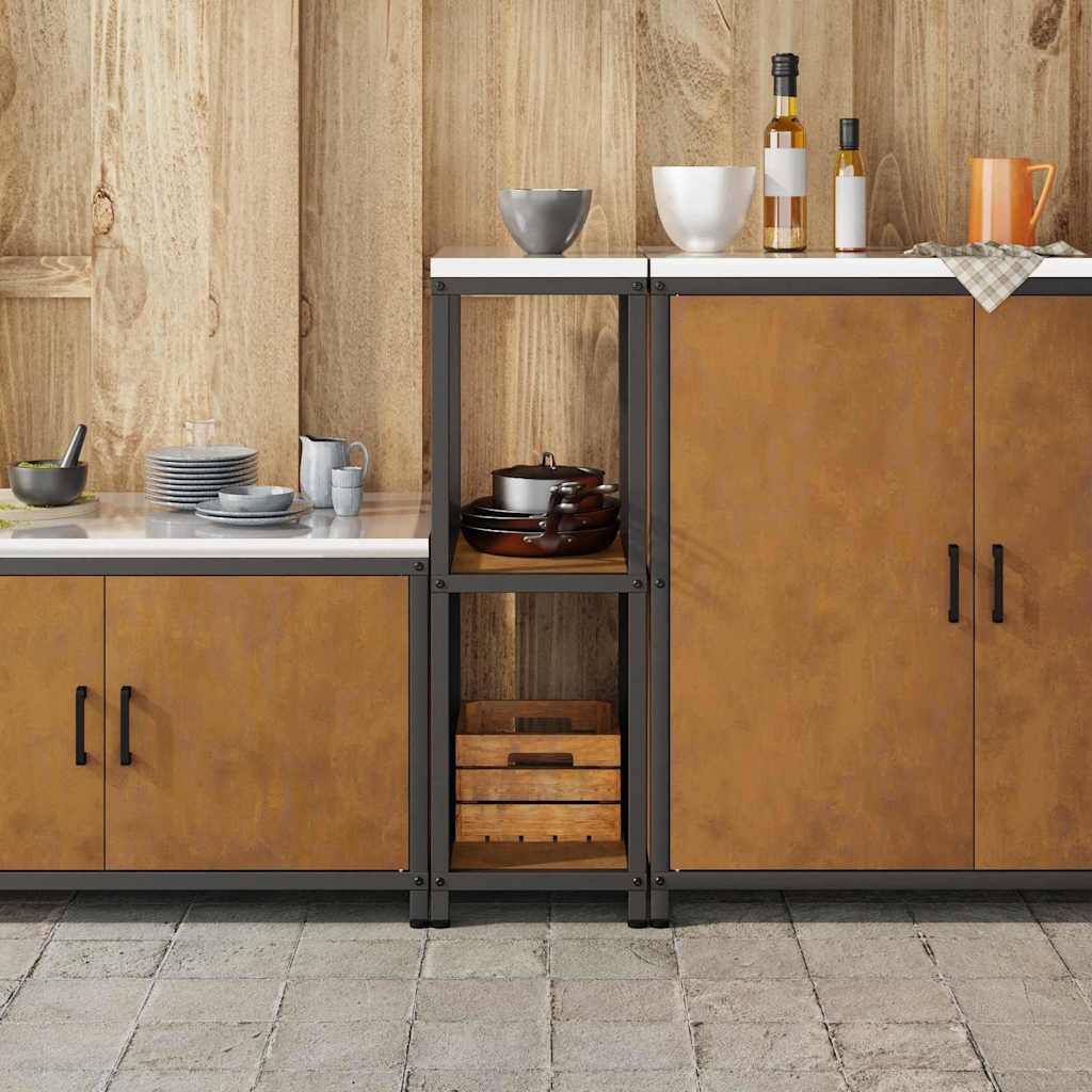 Kitchen Storage Shelf with Shelf Rusty Weathering steel