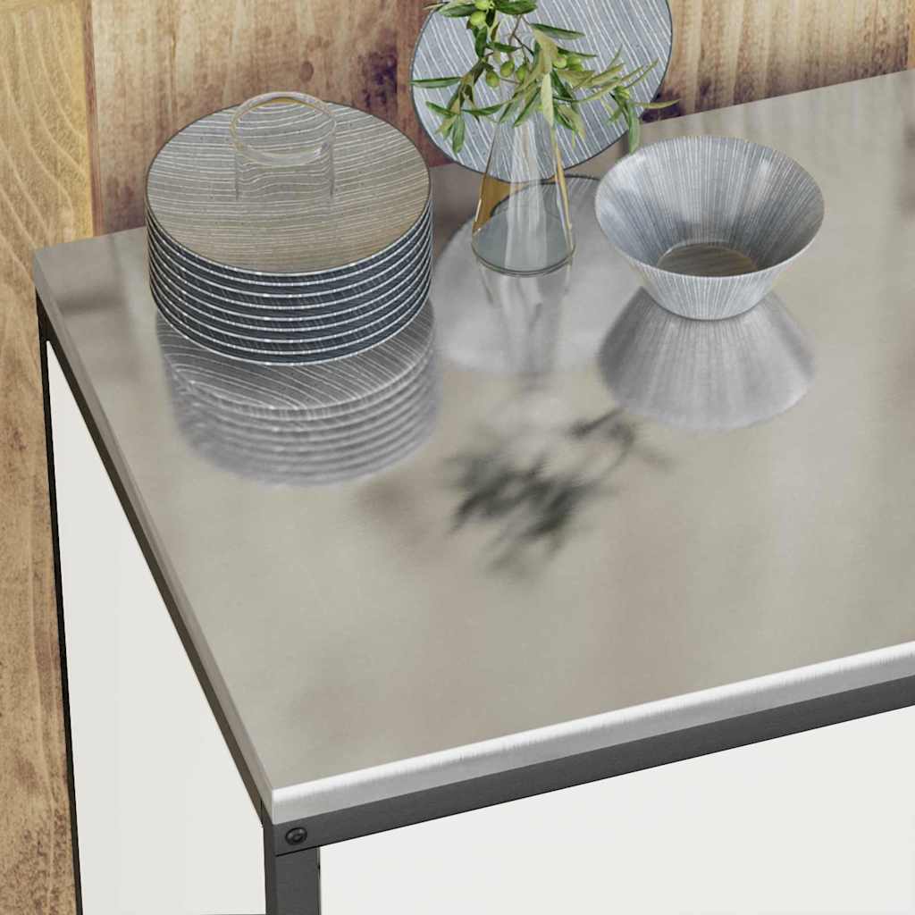 Kitchen Storage Cabinet with Shelf with Storage White Steel