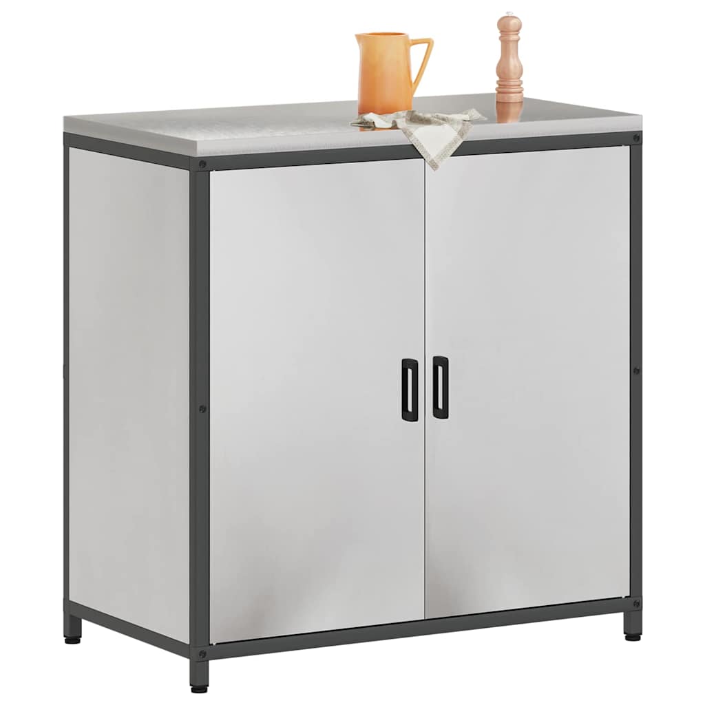 Kitchen Storage Cabinet with Shelf Silver Stainless steel