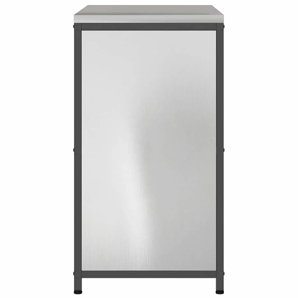 Kitchen Storage Cabinet with Shelf Silver Stainless steel