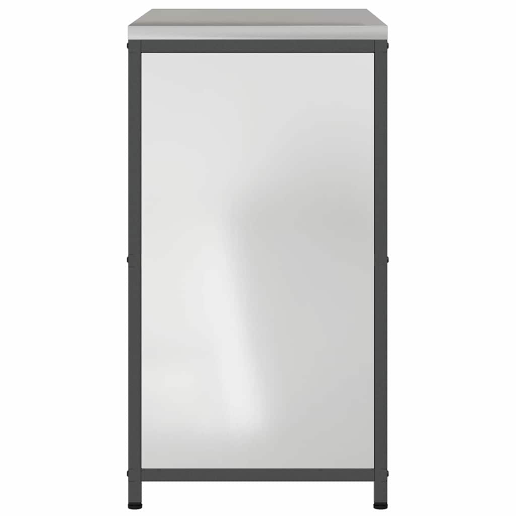 Kitchen Storage Cabinet with Shelf Silver Galvanised steel