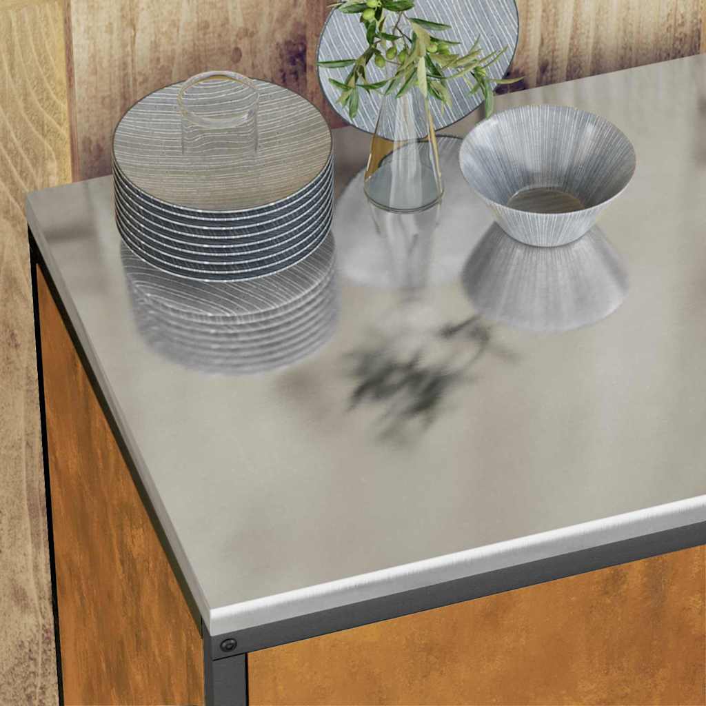 Kitchen Storage Cabinet with Shelf Rusty Weathering steel