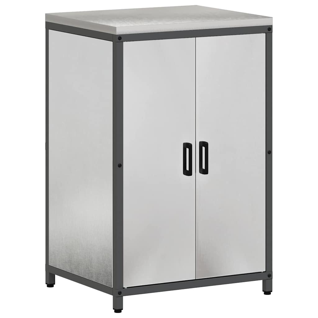 Kitchen Storage Cabinet with Shelf Silver Stainless steel
