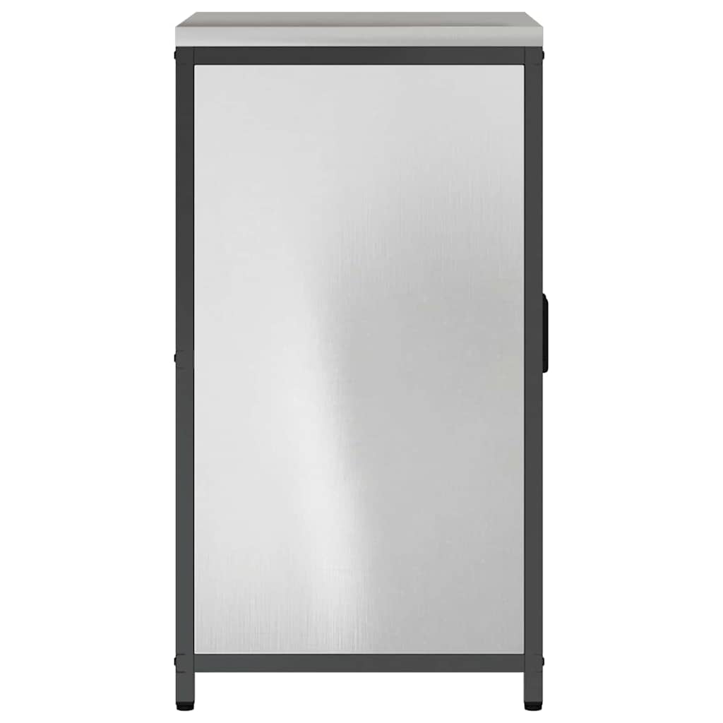 Kitchen Storage Cabinet with Shelf Silver Stainless steel