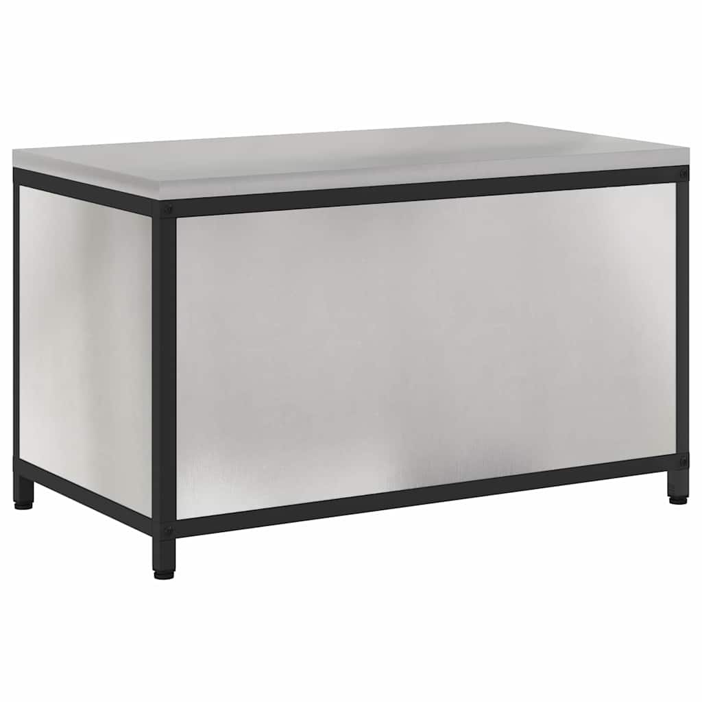 Kitchen Storage Cabinet with Shelf Silver Stainless steel