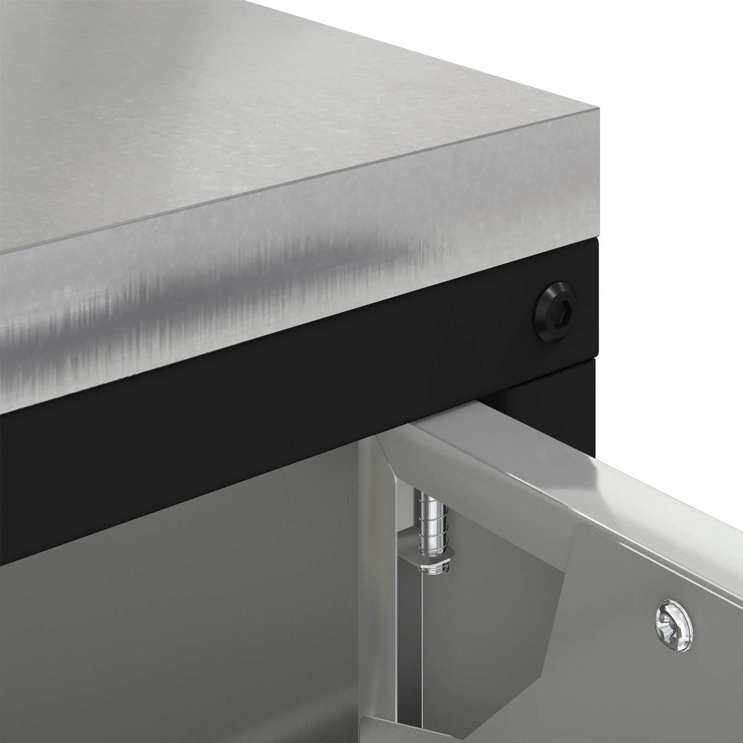 Kitchen Storage Cabinet HATTEM Silver 90 x 50 x 53 cm Steel